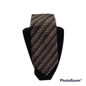 Giorgio Brutini Men's Tie Geoemetric 100% Silk Necktie Brown